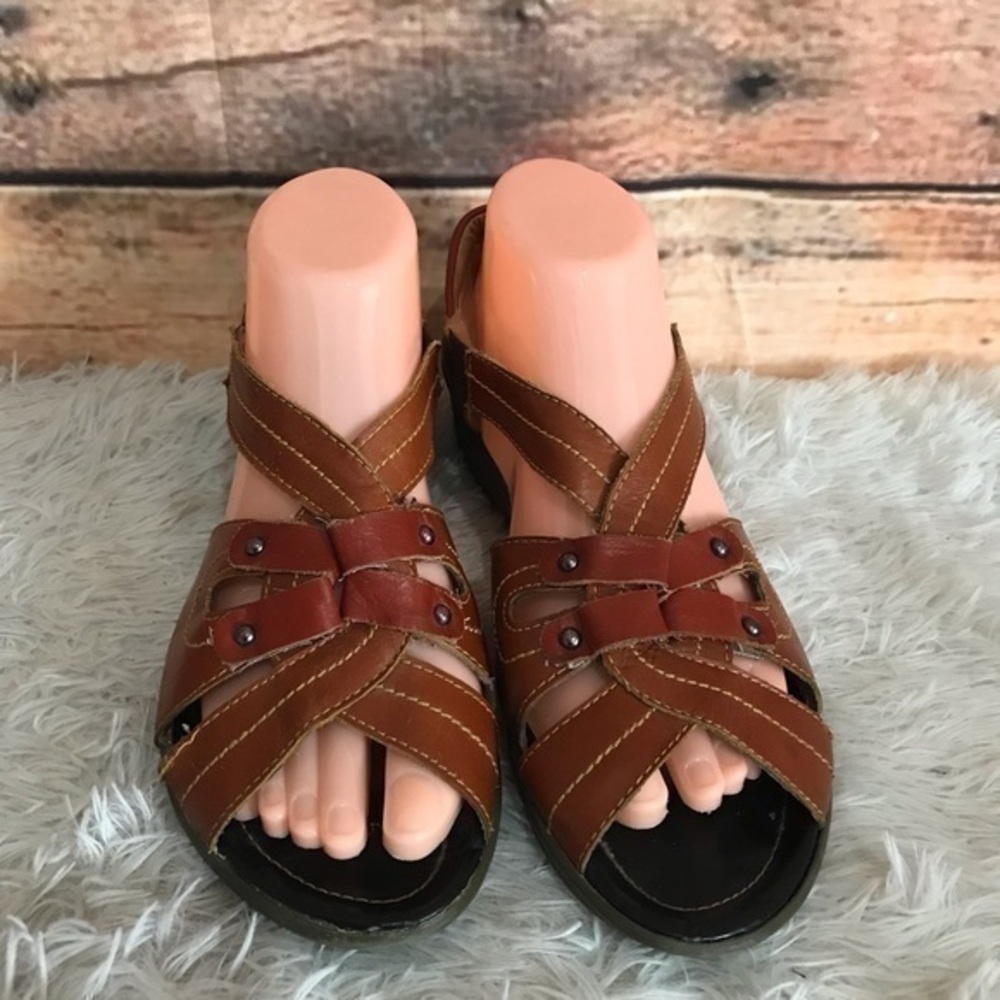 Kickers Brown Leather Sandal Sz 41